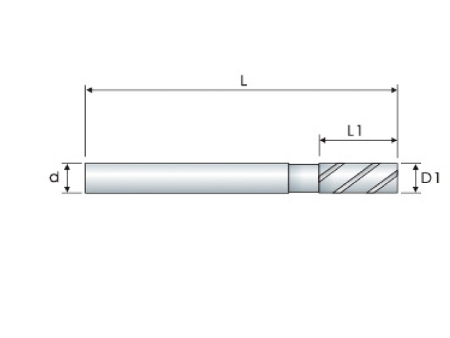 2刃35°立銑刀-長刃長柄型